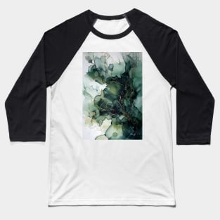 Olive Opulence - Abstract Alcohol Ink Art Baseball T-Shirt